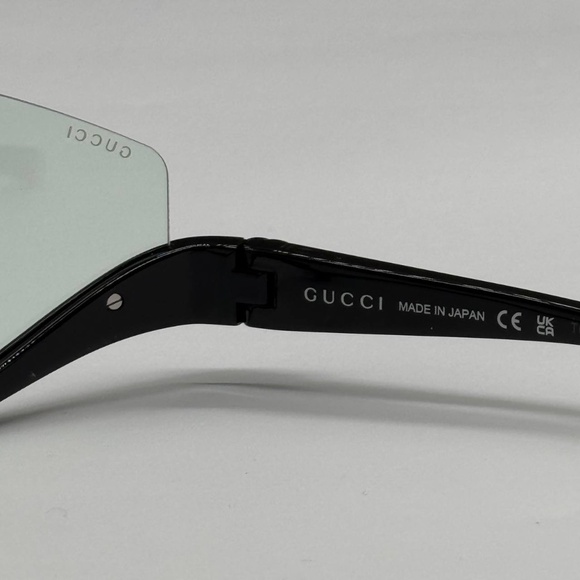 NEW GUCCI SHIELD SUNGLASSES GUCCI GG1650S 005 BLACK GREEN WOMEN EYEWEAR - Picture 10 of 12
